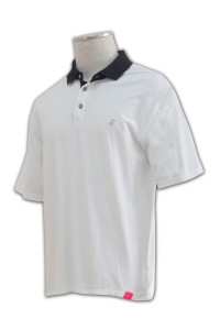 P220 訂造 polo shirt    polo衫批發價   班衫訂製      白色  撞色領黑色